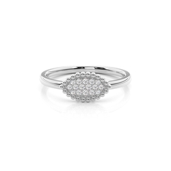 Beaded Pave set Round Diamonds Everyday Ring