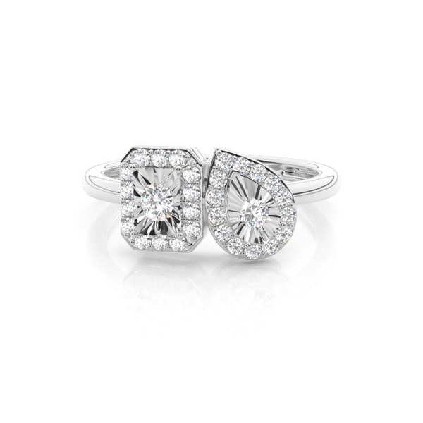 Toi-et-Moi-Halo-Ring – Illusionsfassung mit Diamanten