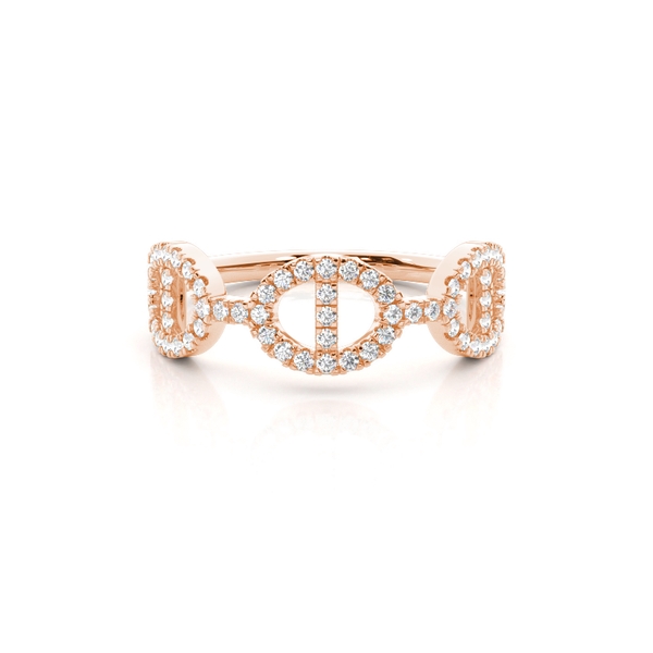 Round Diamond Link Everyday Delicate Ring