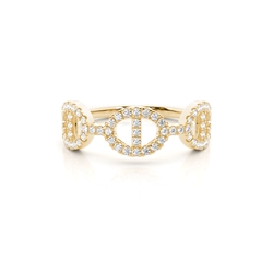 Runder Diamant-Link-Ring – Zartes Alltagsdesign