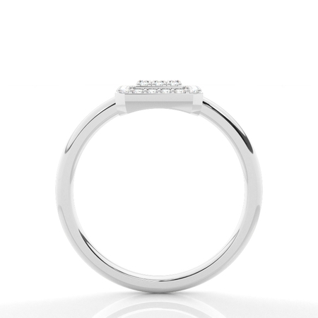 Zarter Cluster-Ring mit runden und Baguette-Diamanten