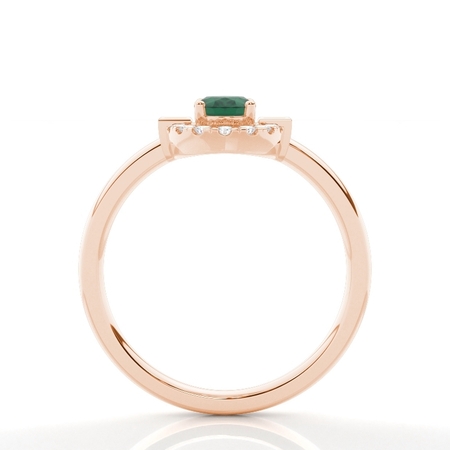 Alltagsring mit Princess- und Runddiamanten & ovalem Smaragd