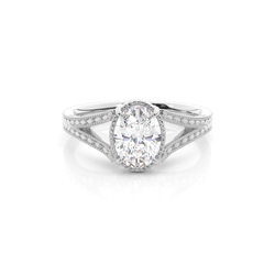 Vintage Split Shank Solitaire Diamond Engagement Ring