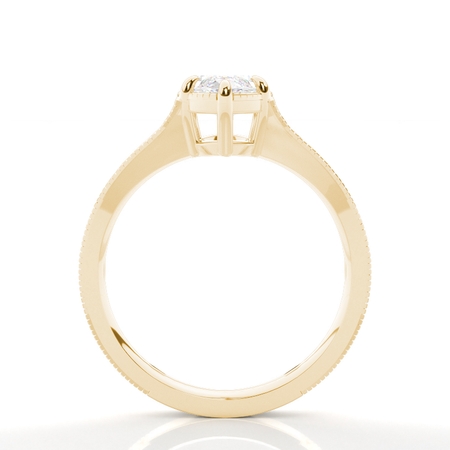 Vintage Split Shank Solitaire Diamond Engagement Ring