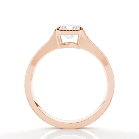 Vintage Verlobungsring mit Solitär-Diamant und geteiltem Ringband