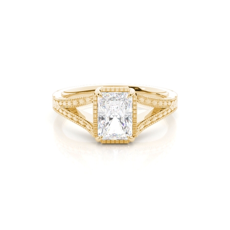 Vintage Verlobungsring mit Solitär-Diamant und geteiltem Ringband