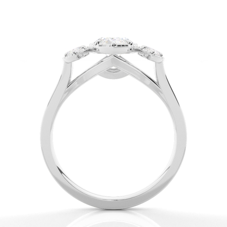 Vintage Verlobungsring mit marquise Trilogie-Diamant