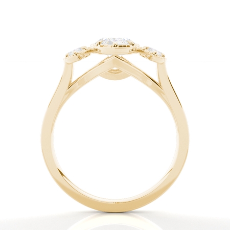 Vintage Verlobungsring mit marquise Trilogie-Diamant