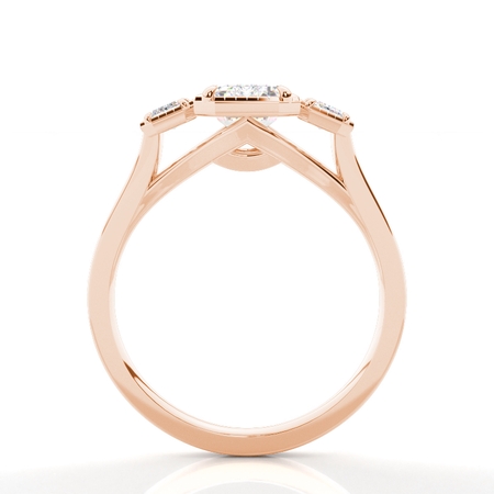 Vintage Verlobungsring mit smaragd Trilogie-Diamant