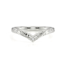 Chevron Shaped Diamond Set Vintage Wedding Band