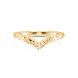 Chevron Shaped Diamond Set Vintage Wedding Band