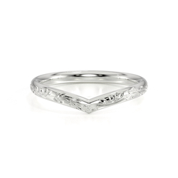 Chevron Shaped Vintage Wedding Band