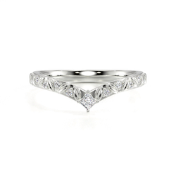 Chevron Shaped Diamond Set Vintage Wedding Band