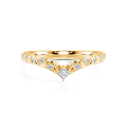 Chevron Shaped Diamond Set Vintage Wedding Band