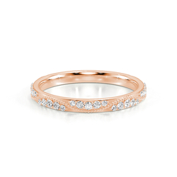 Beaded Diamond Set Vintage Wedding Band