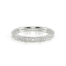 Perlenbesetzter Vintage Ehering mit Diamanten