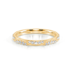 Beaded Diamond Set Vintage Wedding Band