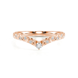 Chevron Shaped Diamond Set Vintage Wedding Band