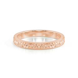 Vintage Engraved Plain Wedding Band