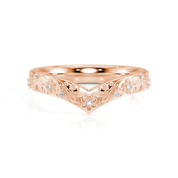 Chevron Shaped Diamond Set Vintage Wedding Band