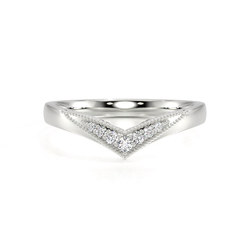 Chevron Diamantbesetzter Vintage Ehering