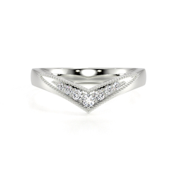Chevron Diamantbesetzter Vintage Ehering