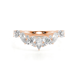 Multishape Diamond Chevron Wedding Band