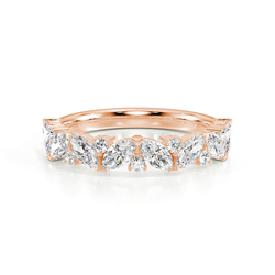 Marquise-Und Runddiamant Halb-Ewigkeit Ring