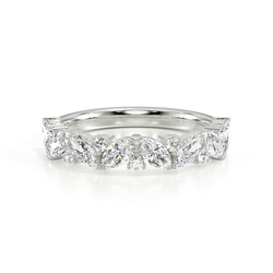 Marquise & Round Diamond Half Eternity Ring