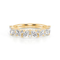 Marquise-Und Runddiamant Halb-Ewigkeit Ring