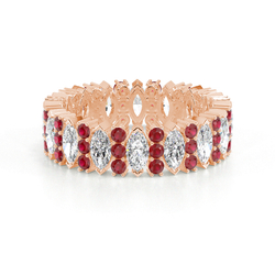 Marquise Rubin&Rund Diamant Full Eternity Ring