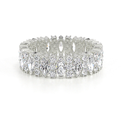 Marquise-Und Runddiamant Full Eternity Ring
