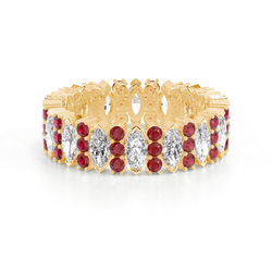 Marquise Ruby & Round Diamond Full Eternity Ring