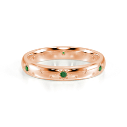 Celestial Emerald Wedding Band
