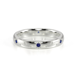 Celestial Blue Sapphire Wedding Band