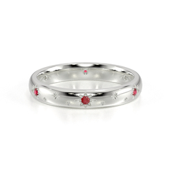 Celestial Ruby Wedding Band