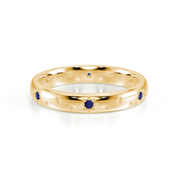 Celestial Blue Sapphire Wedding Band