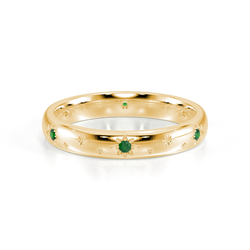 Celestial Emerald Wedding Band