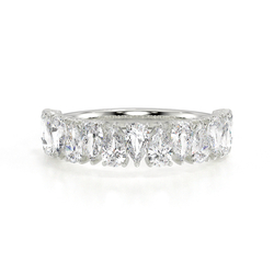 Pear Shape Diamond Half Eternity Wedding Band