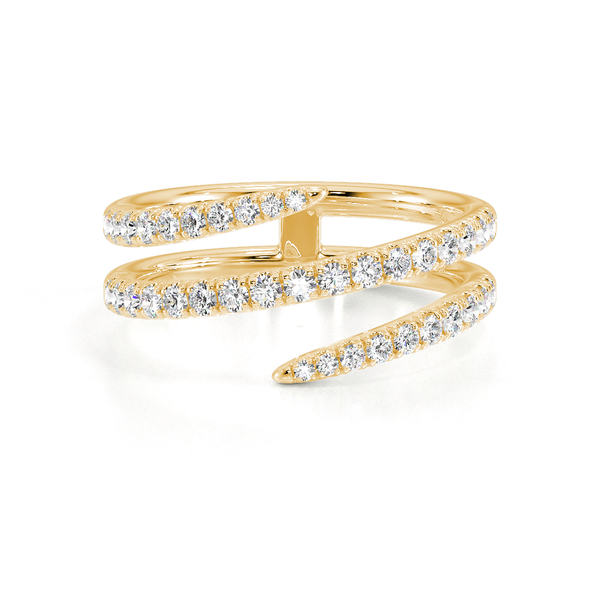 Spiral Diamond Set Wrap Ring
