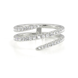Spiral Diamond Set Wrap Ring