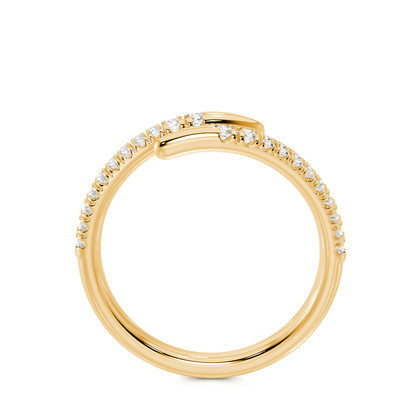 Doppel-Pavé Diamant Offener Wickelring