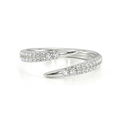 Double Pavé Diamond Open Wrap Ring