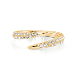 Doppel-Pavé Diamant Offener Wickelring