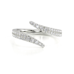 Doppel-Pavé Diamant Offener Wickelring