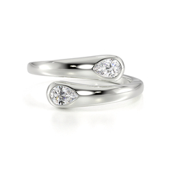 Bezel-Set Pear Diamond Wrap Ring
