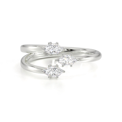 Marquise Diamond Open Wrap Ring