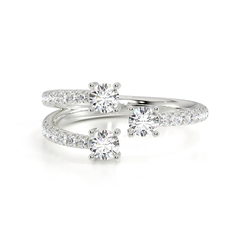 Runder Diamant-Set Offener Wickelring