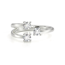 Round Diamond Open Wrap Ring