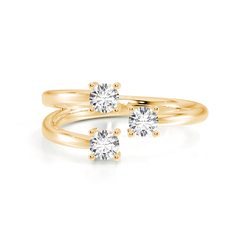 Round Diamond Open Wrap Ring